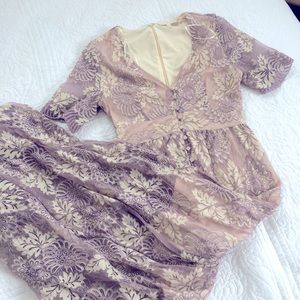 Lavender floral lace dress